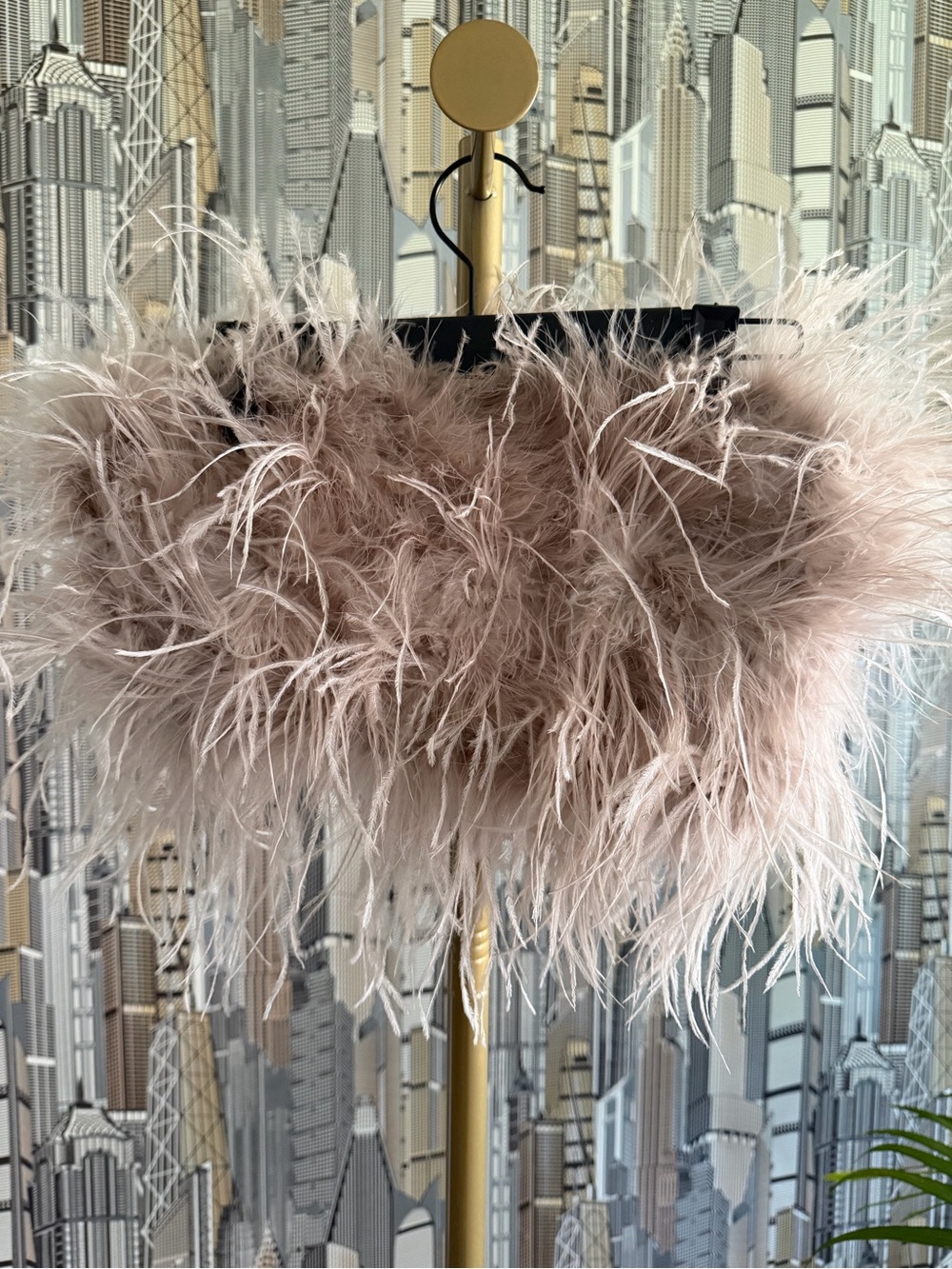 Lamarque Blush Feathered Crop Top